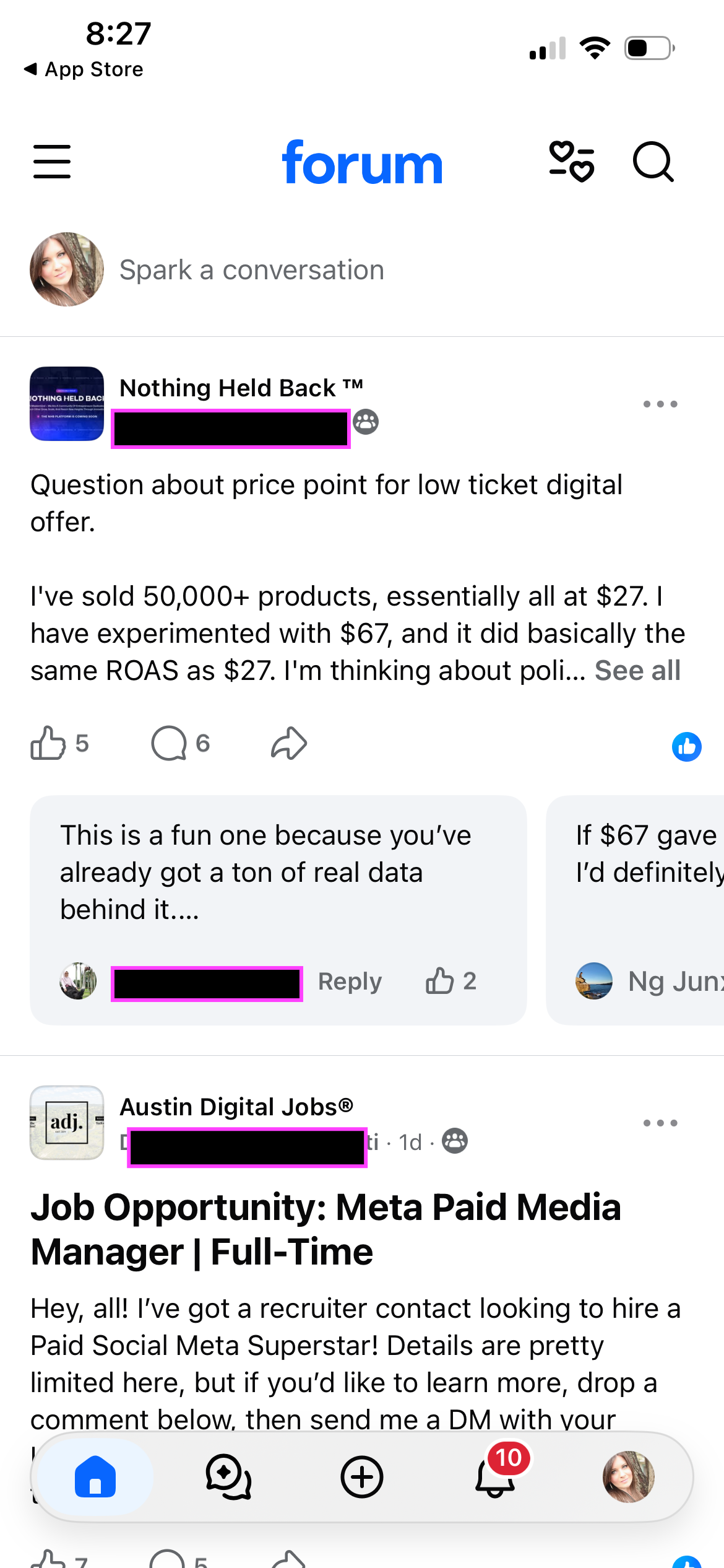 Forum feed